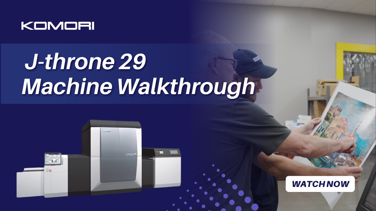 Behind the Scenes With Komori’s J-throne 29 B2 UV-LED Inkjet Press