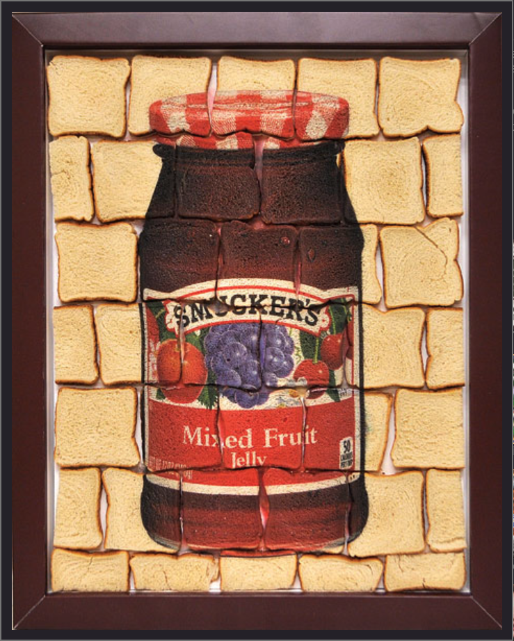 Picture of Smucker's Jelly jar printed on bread