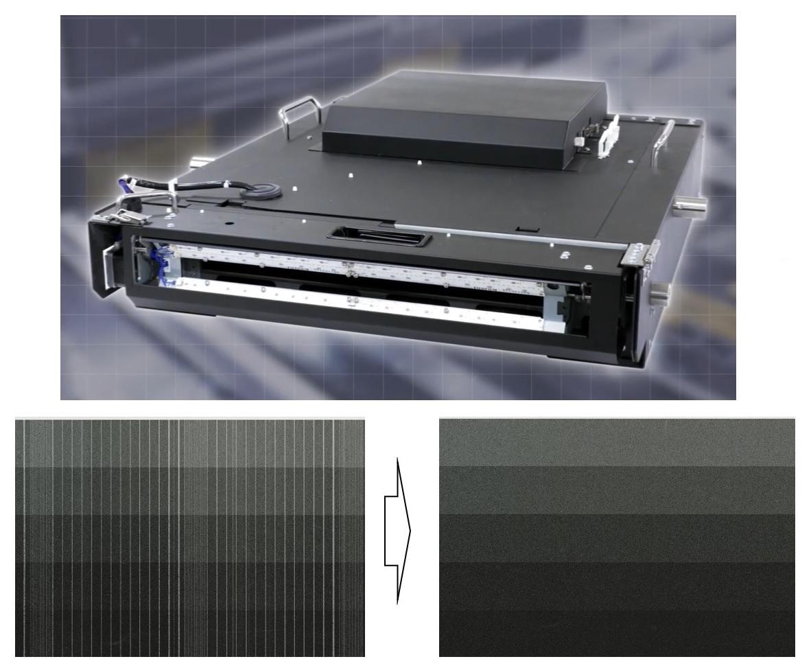 Simulation of the SAMBA JPC ILS and Image Compensation SW component solution for typical missing nozzle and banding issues.  