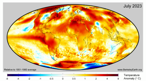 Berkley Earth - July temperature anomaly