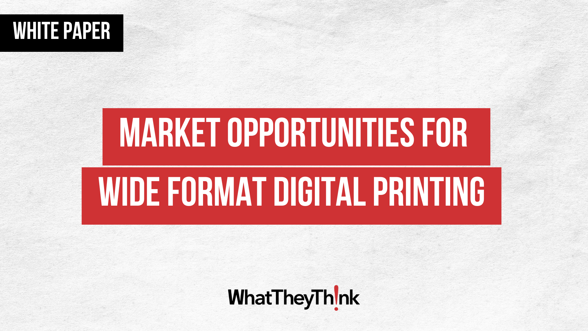 Market Opportunities for Wideformat Digital Printing